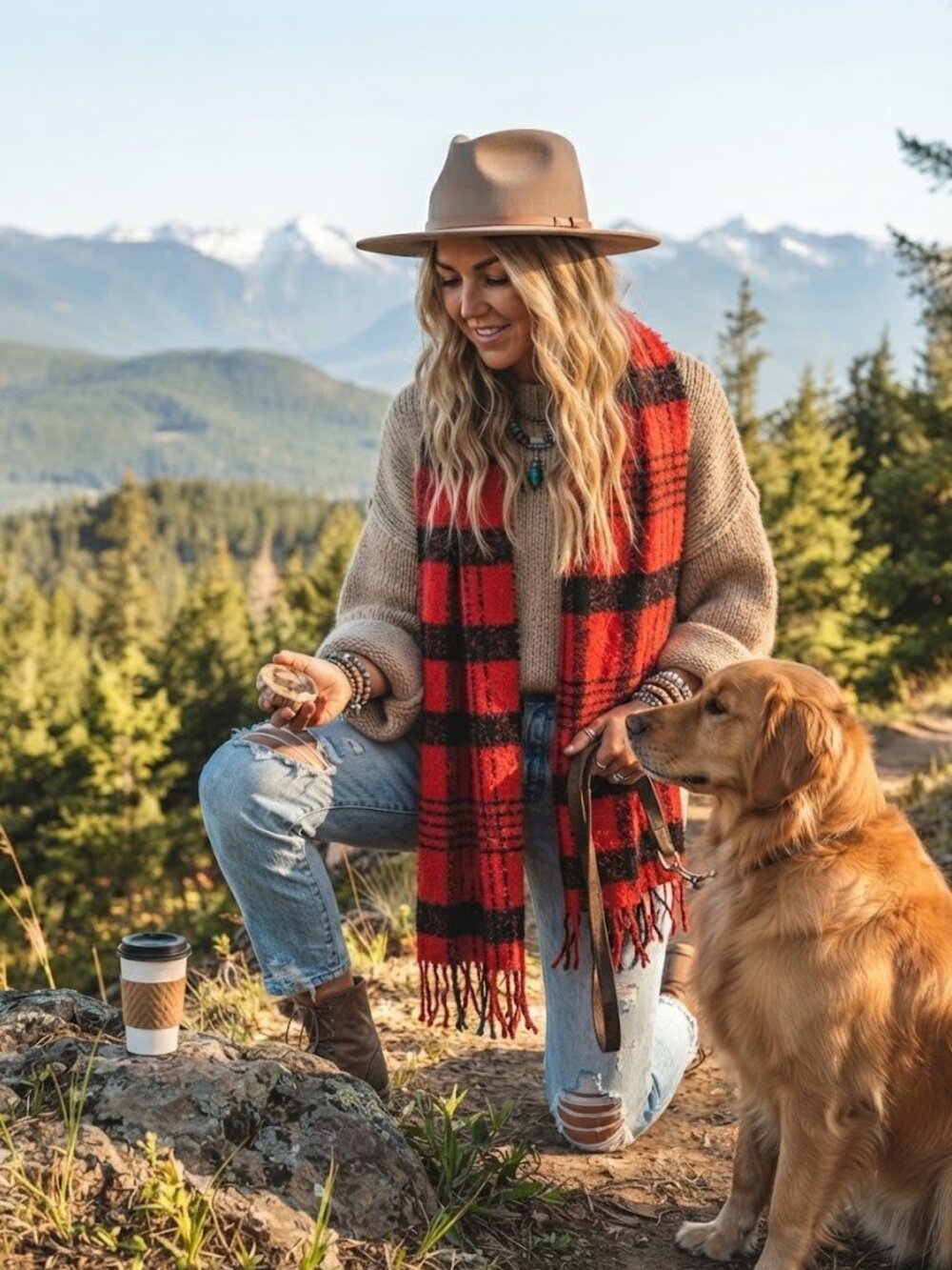 Gap Lumberjack Red And Black Plaid Scarf